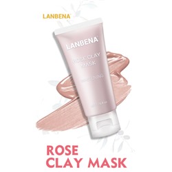 Lanbena Маска для лица с экстрактом розы и минеральной глиной , Rose Clay Face Mask отбеливающая,против пигментных пятен,  50 гр.