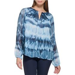 Calvin Klein Printed Shirred Front Long Sleeve