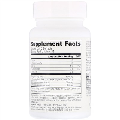 Source Naturals, Vegan Omega-3s EPA-DHA, 300 мг, 30 мягких таблеток