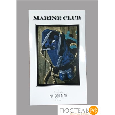 Халат "MARINE KAPSONLU" с капюш + тапочки синий (XL) (Maison Dor)