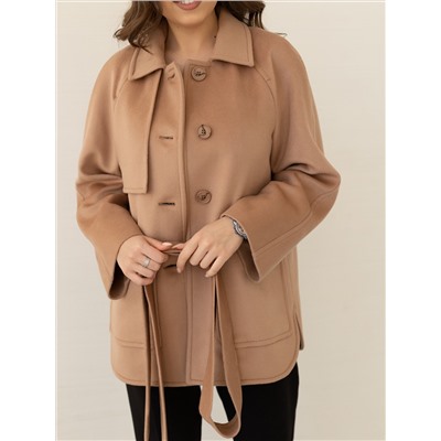 Пальто женское демисезонное 25010 (кэмел/ворсовая ткань)