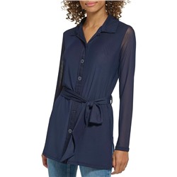 Calvin Klein Belted Button Front Cardi