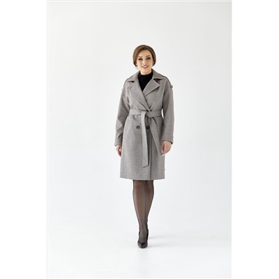 Пальто женское демисезонное 23540 (коричневый/ёлочка)