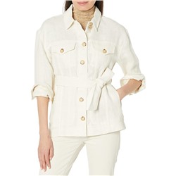 LAUREN Ralph Lauren Belted Herringbone Linen Shirt Jacket