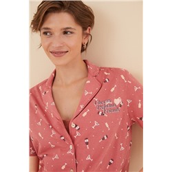 Pijama camisero 100% algodón La Vecina Rubia manga corta