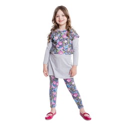 Комплект трикотажный для девочек:сарафан, фуфайка(футболка с длинным рукавом)