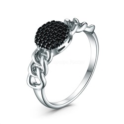 Кольцо из серебра с натуральной шпинелью родированное К150107рч416н