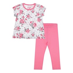 Комплект детский трикотажный для девочек: фуфайка (футболка), брюки (легинсы)