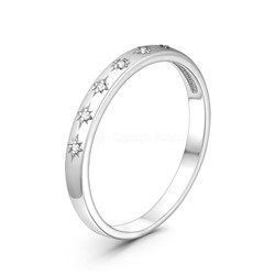 Кольцо из серебра с фианитами родированное К-2317рс200