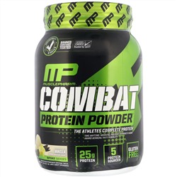 MusclePharm, Combat Protein Powder, белковый порошок со вкусом ванили, 907 г (2 фунта)