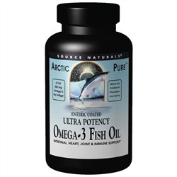 Source Naturals, Arctic Pure, рыбий жир omega-3, высокоактивный, 850 мг, 120 капсул