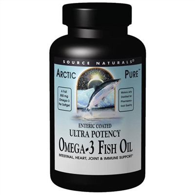 Source Naturals, Arctic Pure, рыбий жир omega-3, высокоактивный, 850 мг, 120 капсул