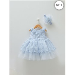 8517 Платье детское + повязка Caramell ГОЛУБОЙ