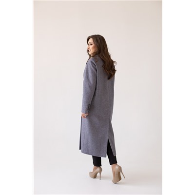 Пальто женское демисезонное 24102 (серый/рубчик)