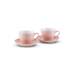 7161  Набор чайный MARIANNI (2 чашки 250мл, 2 блюдца). Материал керамика. Цвет: розовый