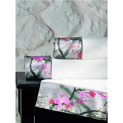 Tivolyo home Sakura | Набор полотенец из 4-х предметов (30x50 см, 50х100 см, 75х150 см) + ароматизатор