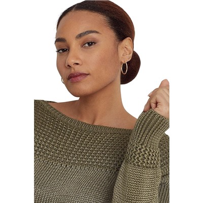 LAUREN Ralph Lauren Plus Size Cotton-Blend Boatneck Sweater