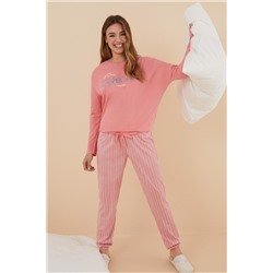 Pijama 100% algodón rojo rayas