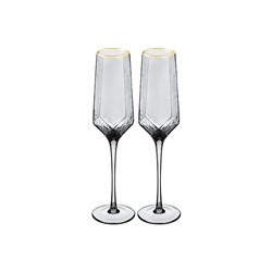 Набор 2 бокалов для шампанского 180 мл 7*7*27,5 см "ICE CRYSTAL" графит, стекло (359-120)