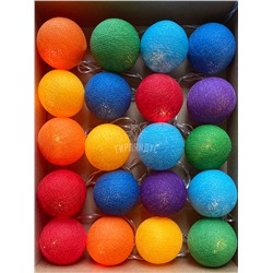 Гирлянда из 50 нитяных шариков "Радуга"