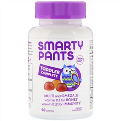 SmartyPants, Комплекс для малышей, поливитамины и жирные кислоты омега-3, 90 жевательных пастилок