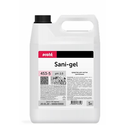 453-5 PROFIT SANI-GEL Кислотное гелеобразное средство для удаления ржавчины и известковых отложений 5л.