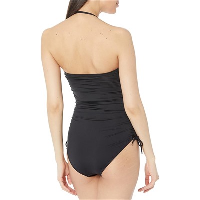 MICHAEL Michael Kors Iconic Solid Shirred Bandeau One-Piece