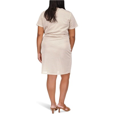 MICHAEL Michael Kors Plus Size Stripe Side Ruched Zip Dress