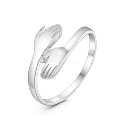 Кольцо из серебра родированное - Объятия