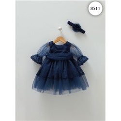 8511 Платье детское + повязка Caramell СИНИЙ