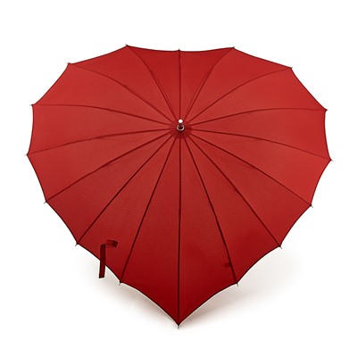 L909-024 Red (Сердце) Зонт женский трость Fulton