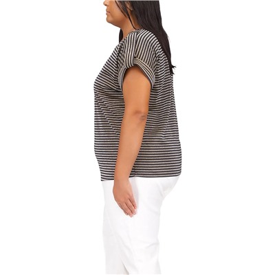 MICHAEL Michael Kors Plus Size Stripe Snap Epaulette T-Shirt