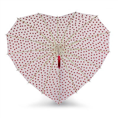 L909-4383 RedHearts (Красные сердечки) Зонт женский трость Fulton