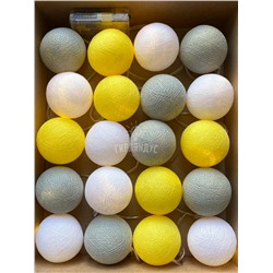 Гирлянда из 20 нитяных шариков "Белый какаду"