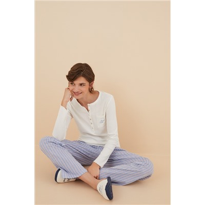 Pijama 100% algodón rayas azules
