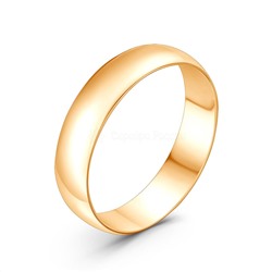 Кольцо из золочёного серебра - Обручальное 1-008пз