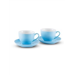7162  Набор чайный MARIANNI (2 чашки 250мл, 2 блюдца). Материал керамика. Цвет: голубой