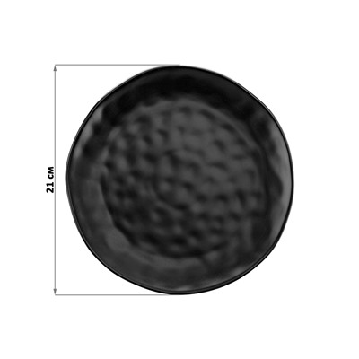 Тарелка для закуски 21*21*1,7 см "Консонанс" черная матовая