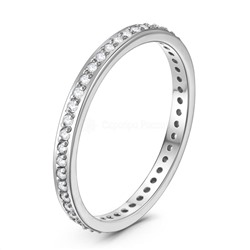 Кольцо из серебра с фианитами родированное К-2302р200