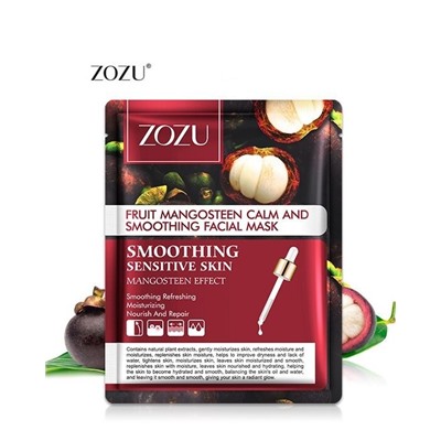 Zozu, Разглаживающая, успокаивающая тканевая маска для лица с экстрактом мангостина, 25 гр.