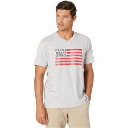 U.S. POLO ASSN. Short Sleeve V-Neck Graphic Flag Tee