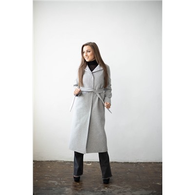 Пальто женское демисезонное 22101  (серый/диагональ)