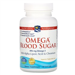 Nordic Naturals, Omega Blood Sugar, 1000 мг, 60 мягких желатиновых капсул