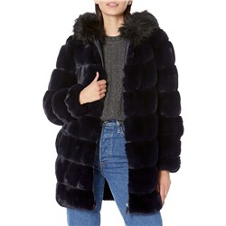 Calvin Klein Hooded Faux Fur Jacket