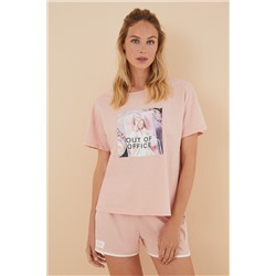 Pijama corto 100% algodón Barbie rosa