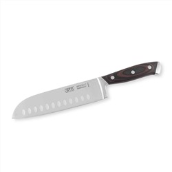 6811 GIPFEL Нож поварской сантоку KASSEL 18см. Материал лезвия: сталь X30Cr13. Материал ручки: сталь, древеснослоистый пластик. Толщина: 2,5мм