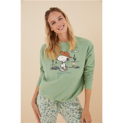 Pijama polar Snoopy verde