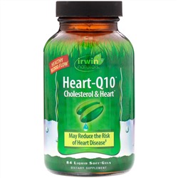 Irwin Naturals, Heart-Q10, холестерин и сердце, 84 мягкие желатиновые капсулы с жидкостью