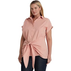 LAUREN Ralph Lauren Plus Size Tie-Front Cotton Broadcloth Shirt
