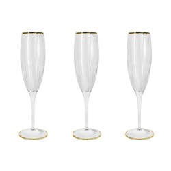 Набор бокалов для шампанского Пиза золото, 0,15 л, 6 шт, 22008